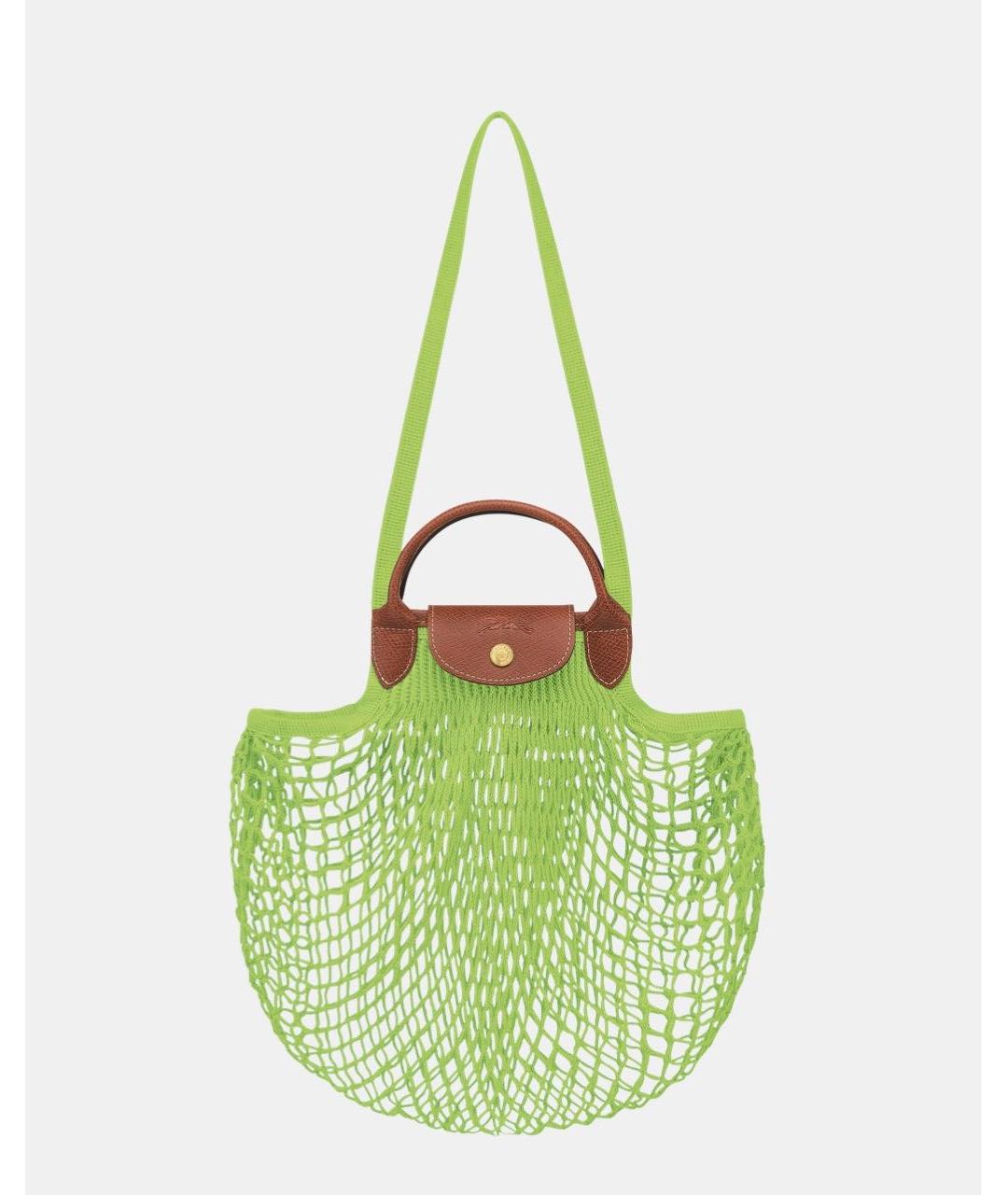 LONGCHAMP Зеленая хлопковая сумка тоут, фото 9