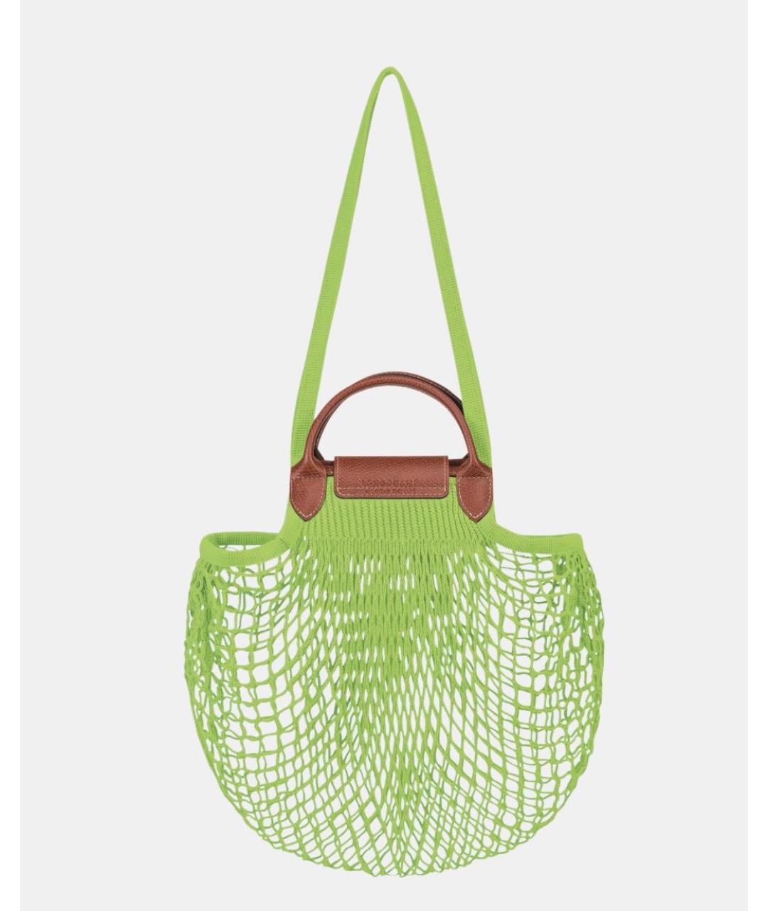 LONGCHAMP Зеленая хлопковая сумка тоут, фото 2