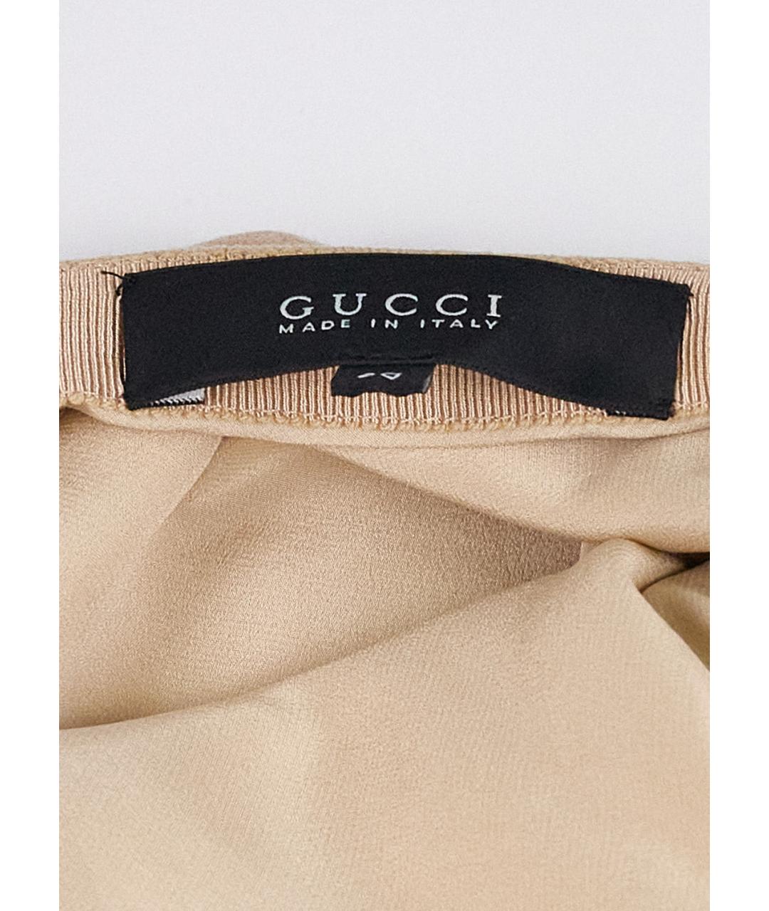 GUCCI Бежевая шерстяная юбка мини, фото 3