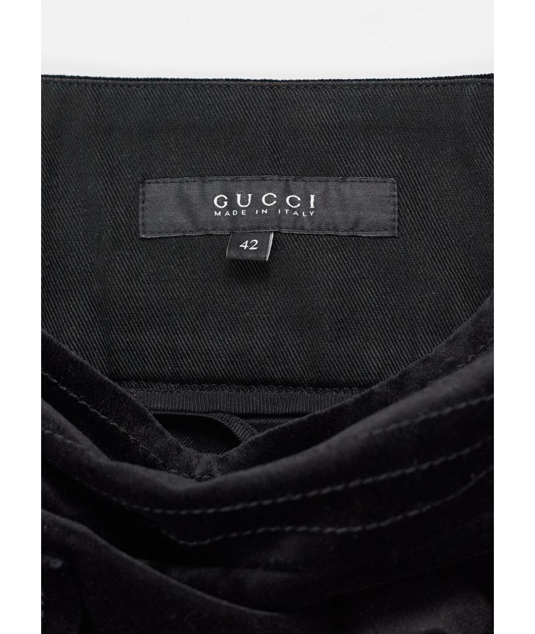 GUCCI Черная хлопковая юбка мини, фото 3