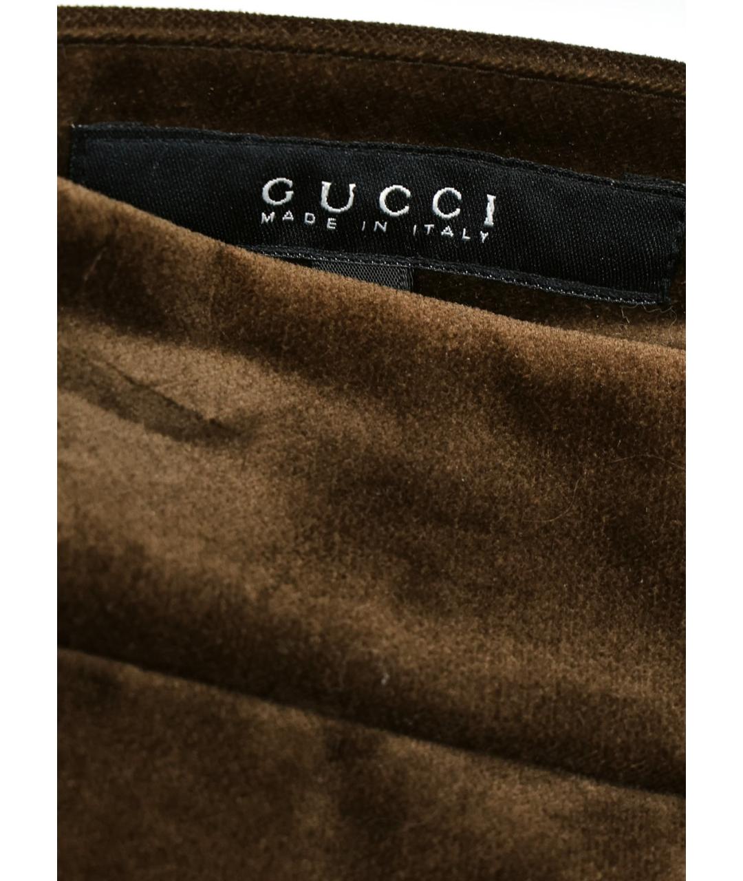 GUCCI Коричневая хлопковая юбка миди, фото 3