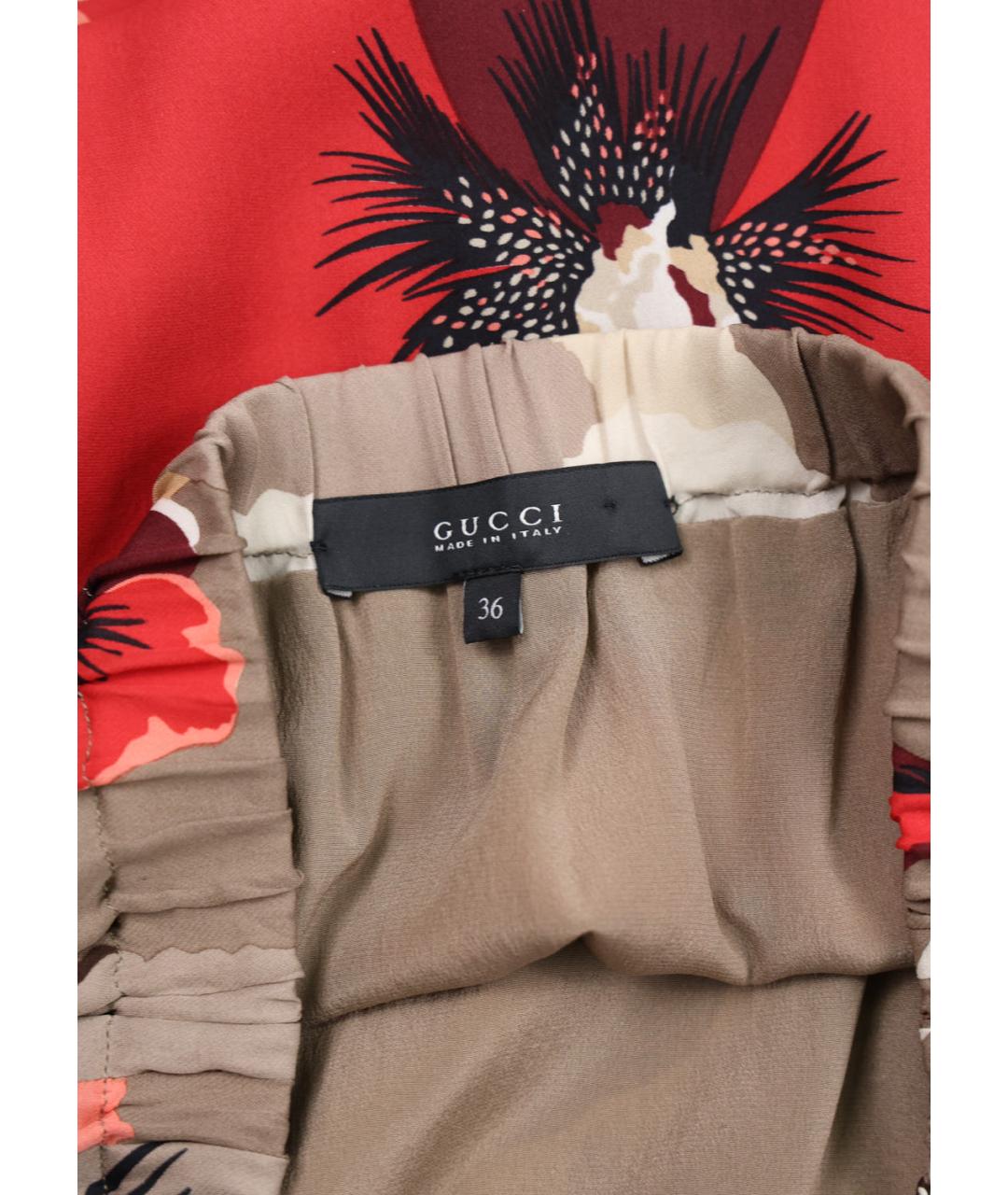 GUCCI Мульти шелковая юбка мини, фото 3