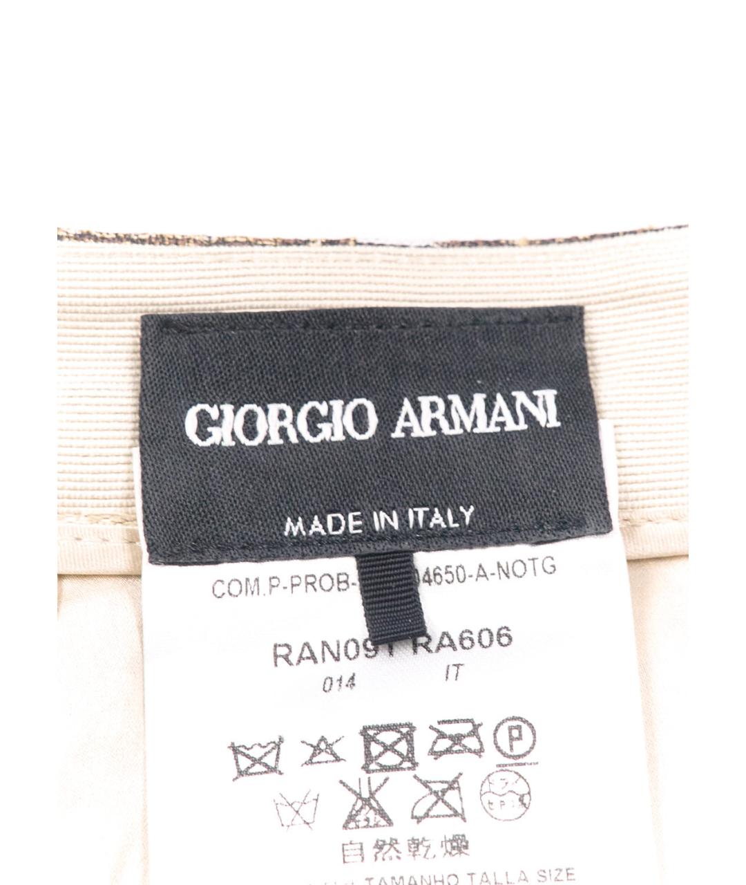 GIORGIO ARMANI Бежевая полиэстеровая юбка мини, фото 3