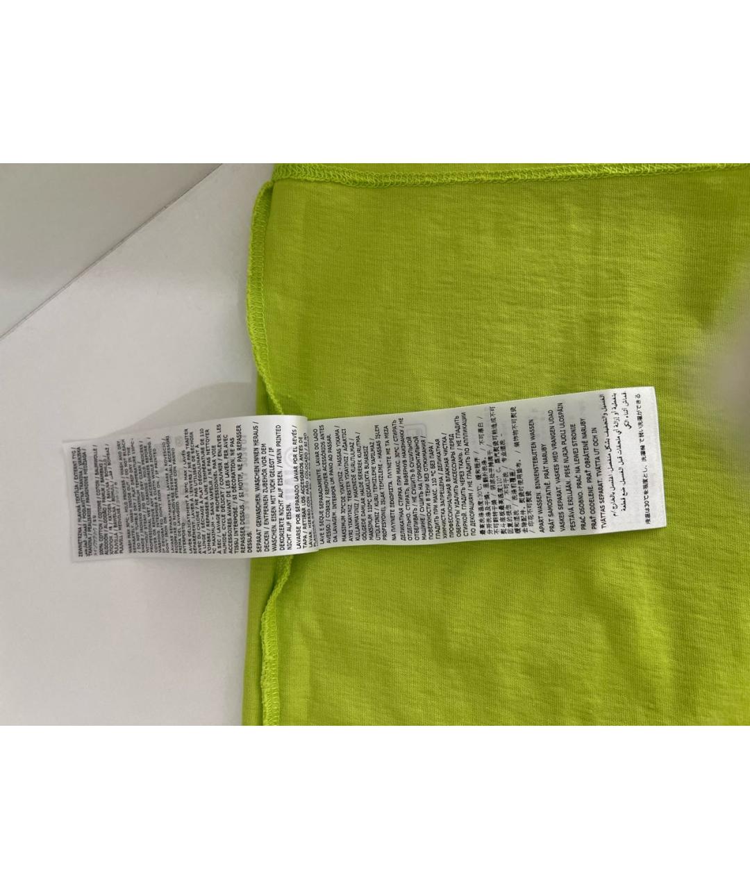 MAISON MARGIELA Салатовая хлопковая футболка, фото 8