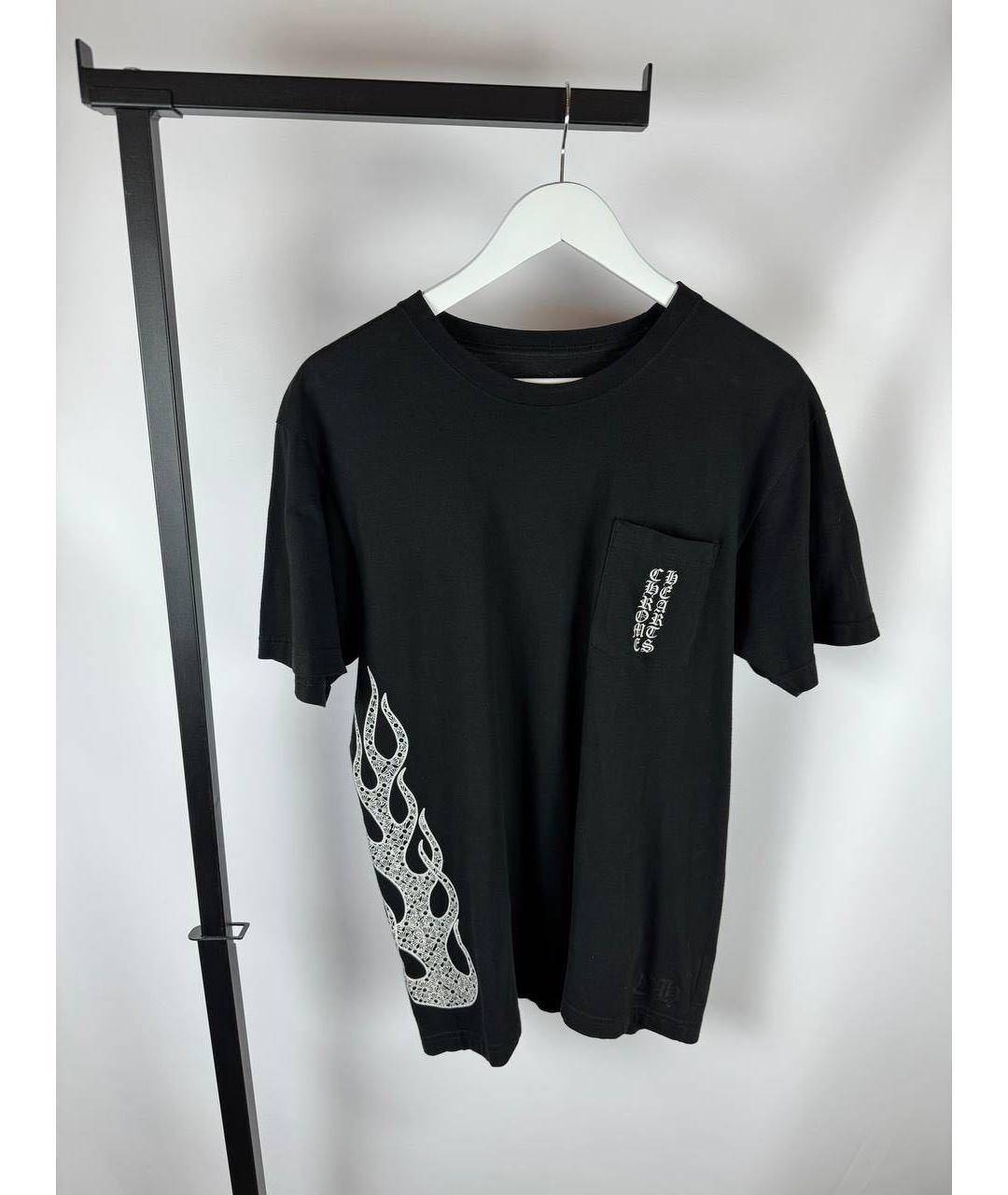 CHROME HEARTS Черная хлопковая футболка, фото 2