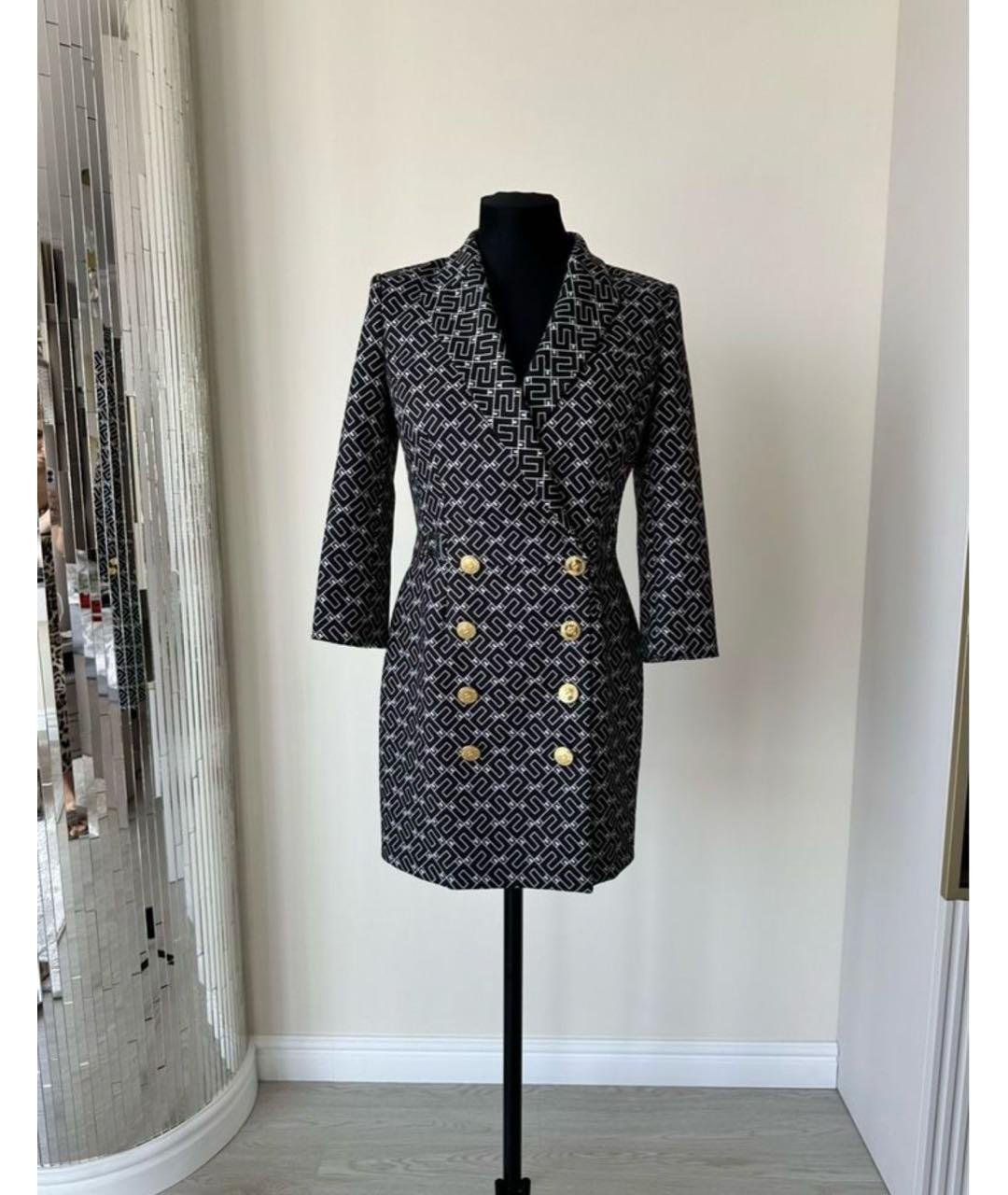 ELISABETTA FRANCHI Черное полиэстеровое коктейльное платье, фото 5