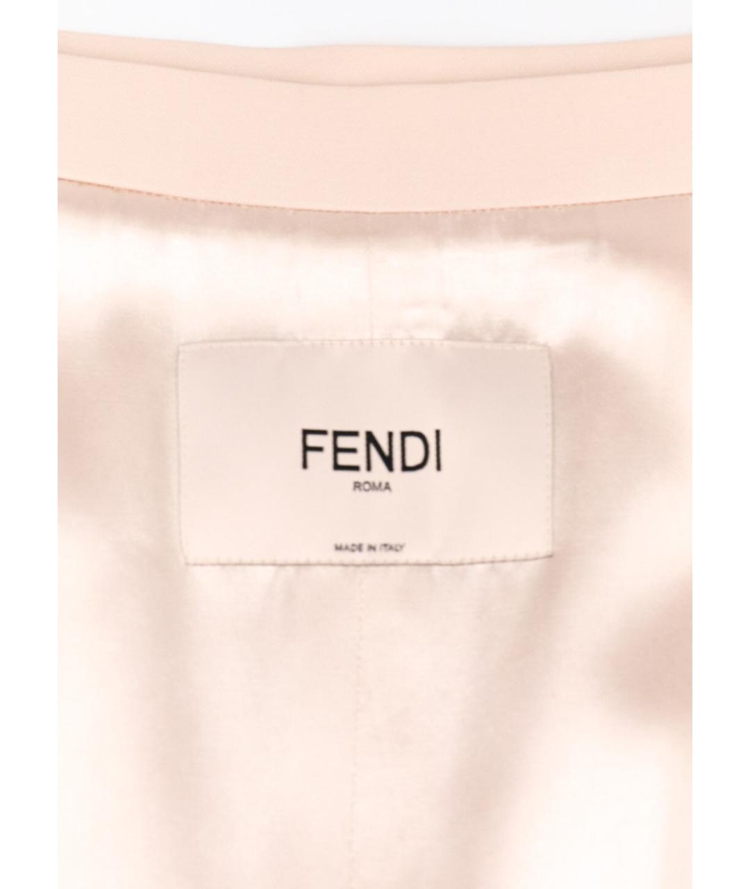 FENDI Бежевая шерстяная юбка миди, фото 4