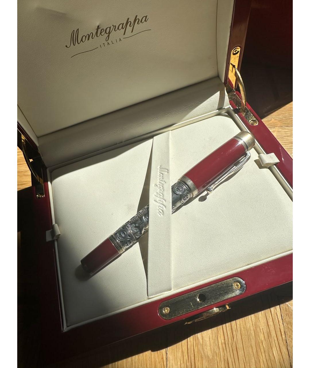 MONTEGRAPPA Бордовая металлическая шариковая ручка, фото 4