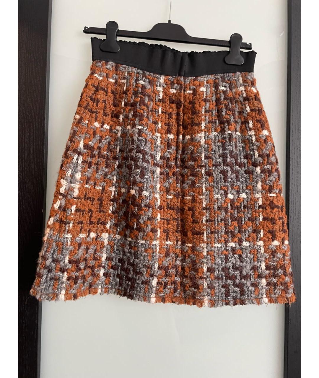 DOLCE&GABBANA Мульти шерстяная юбка миди, фото 2