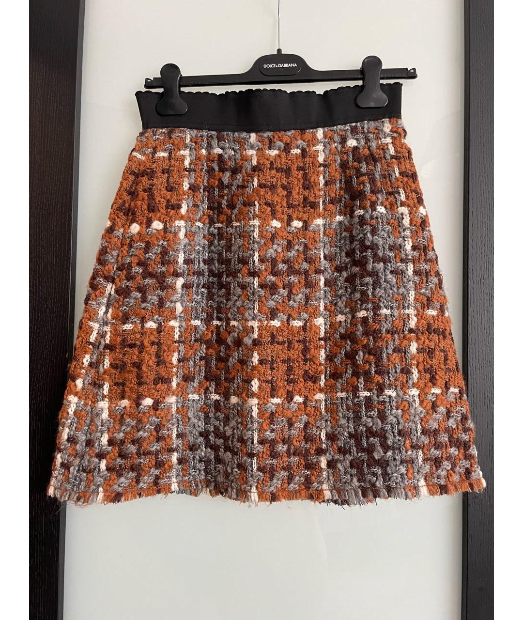 DOLCE&GABBANA Мульти шерстяная юбка миди, фото 6