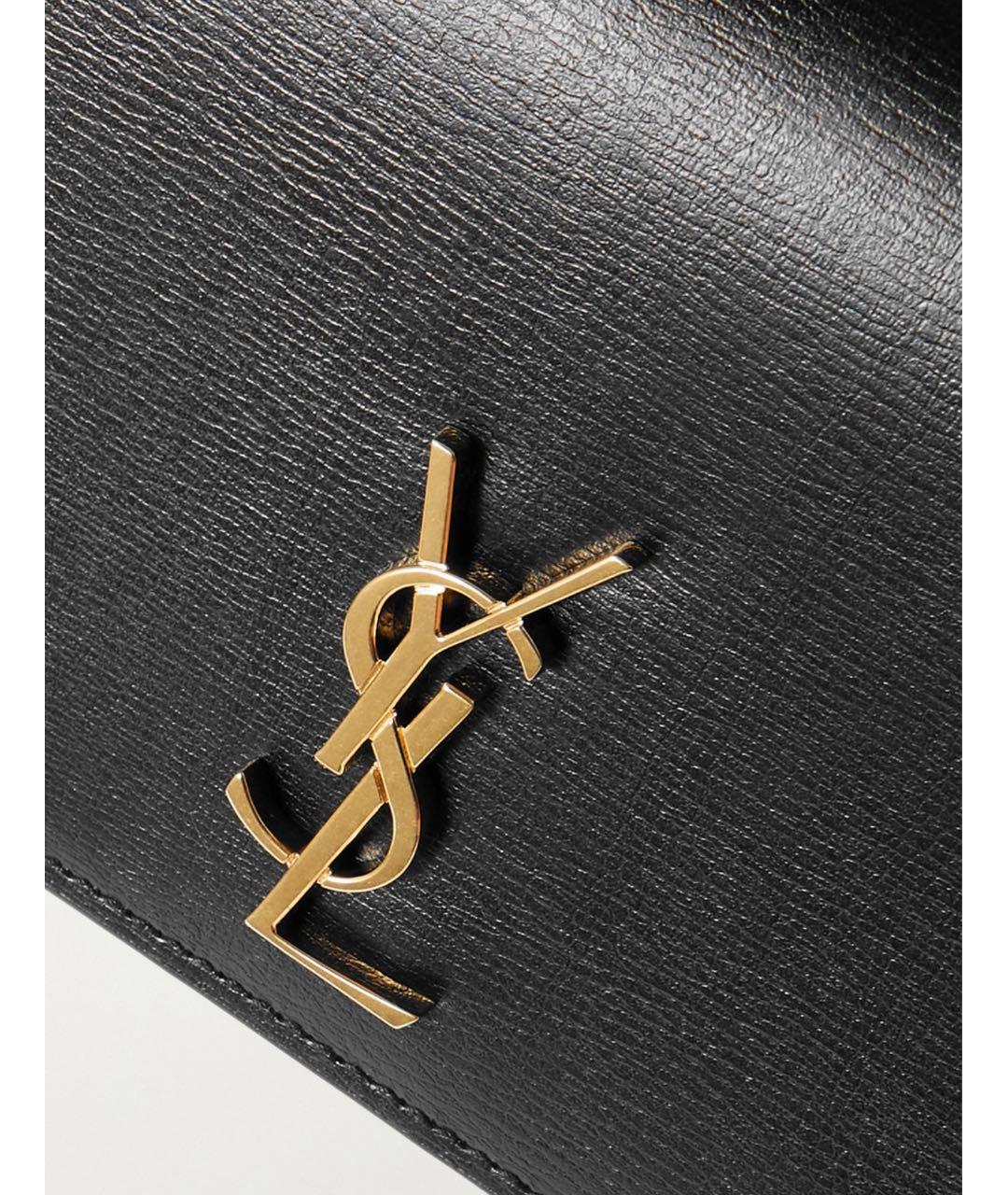 SAINT LAURENT Черная кожаная сумка через плечо, фото 4