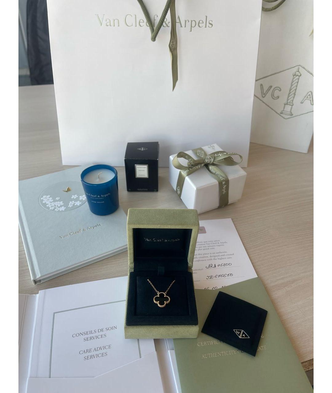 VAN CLEEF & ARPELS Черная подвеска из желтого золота, фото 6