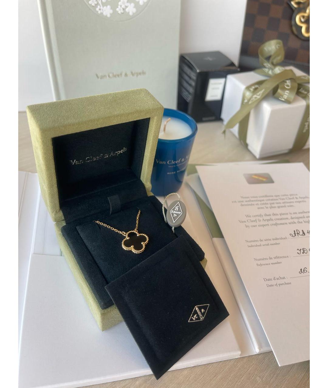 VAN CLEEF & ARPELS Черная подвеска из желтого золота, фото 2