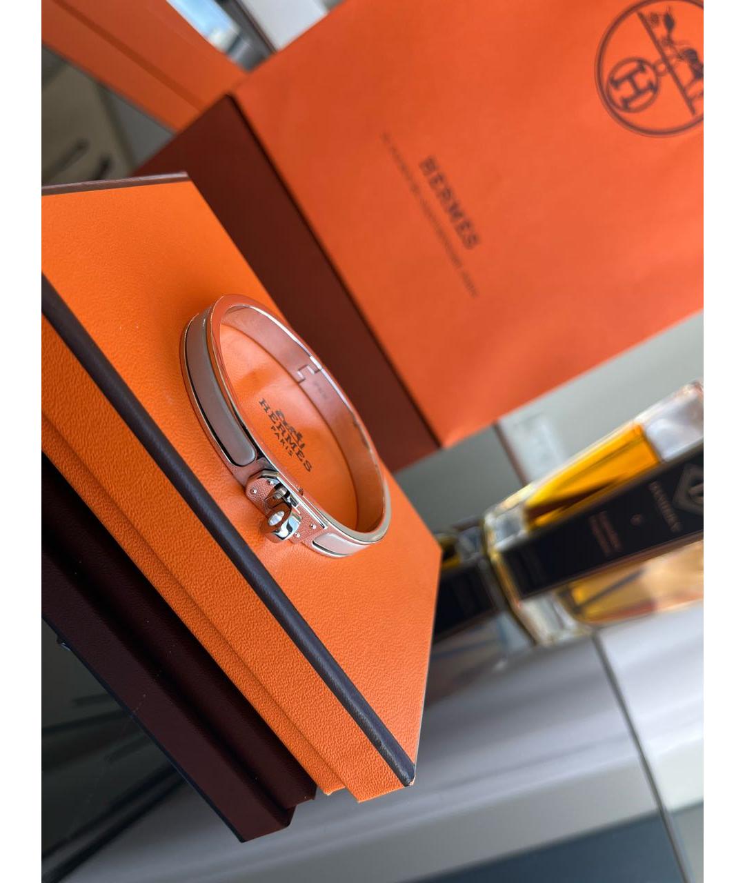 HERMES Бежевый металлический браслет, фото 8