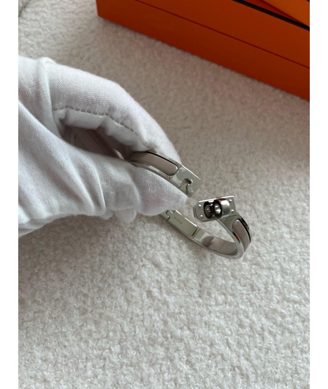 HERMES Бежевый металлический браслет, фото 5