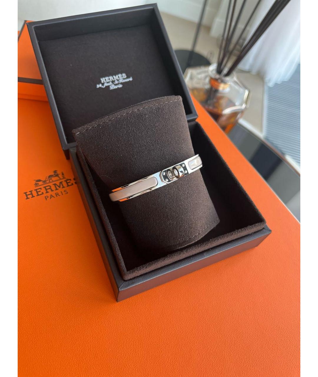 HERMES Бежевый металлический браслет, фото 2