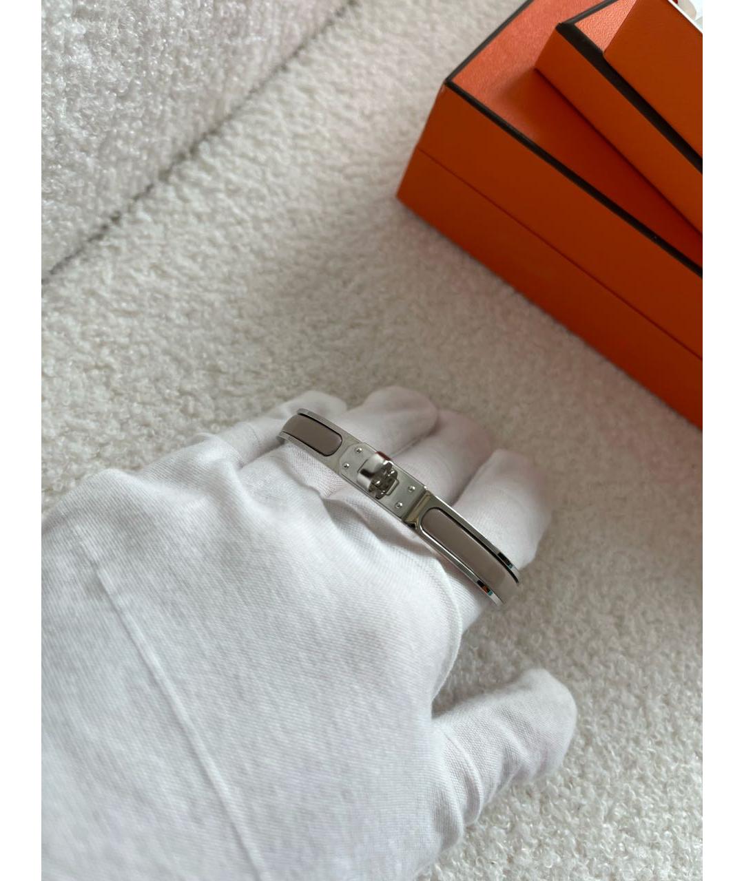 HERMES Бежевый металлический браслет, фото 6