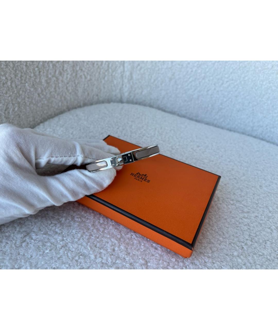 HERMES Бежевый металлический браслет, фото 9
