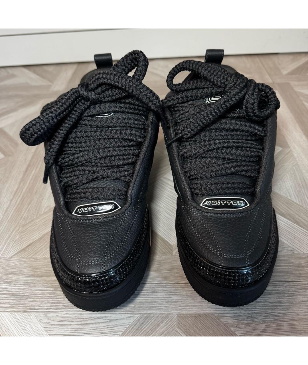 LOUIS VUITTON Черные кожаные низкие кроссовки / кеды, фото 2