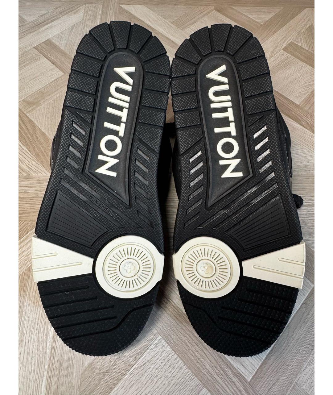 LOUIS VUITTON Черные кожаные низкие кроссовки / кеды, фото 5