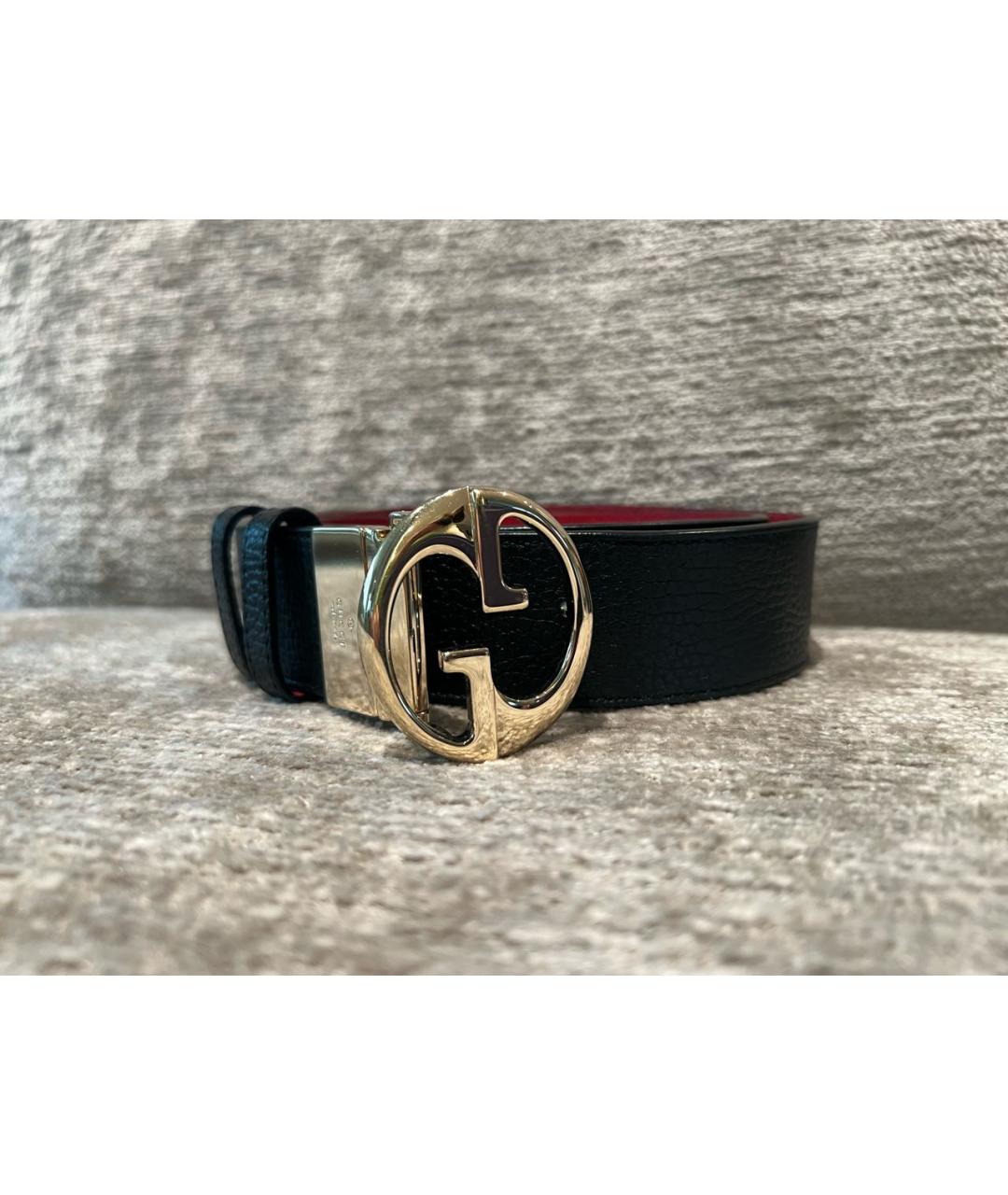 GUCCI Черный кожаный ремень, фото 2