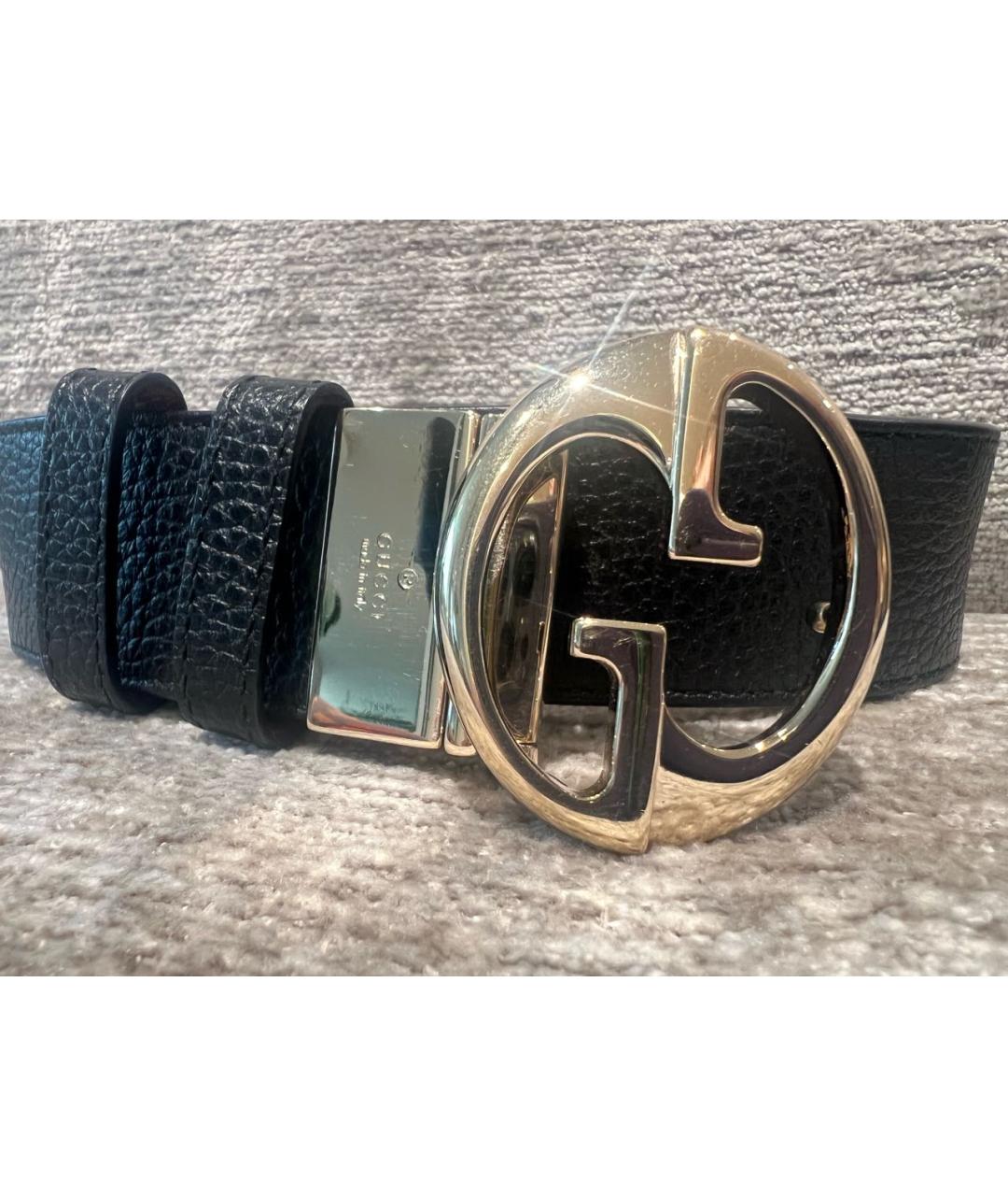GUCCI Черный кожаный ремень, фото 3