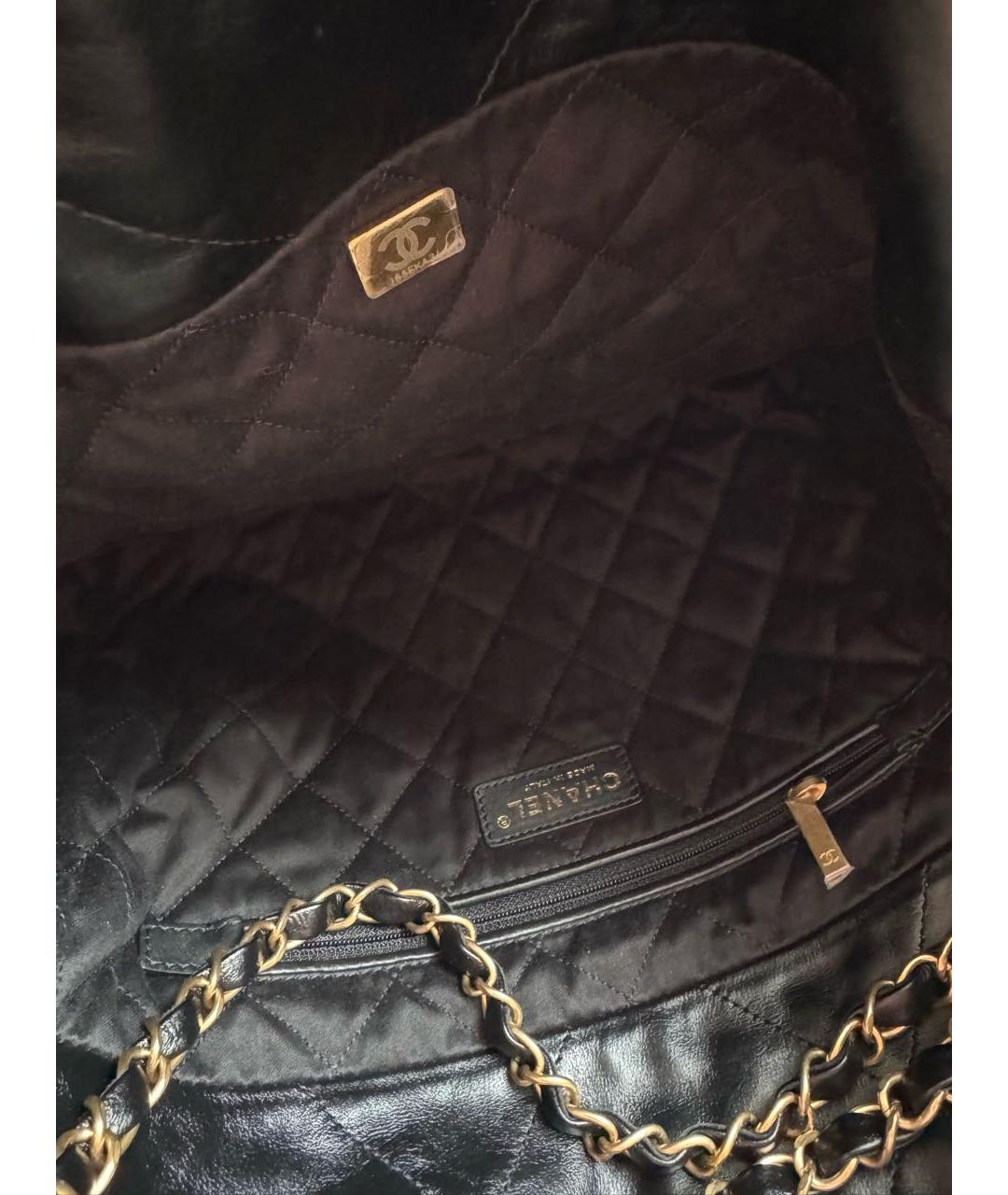 CHANEL Черная кожаная сумка тоут, фото 4