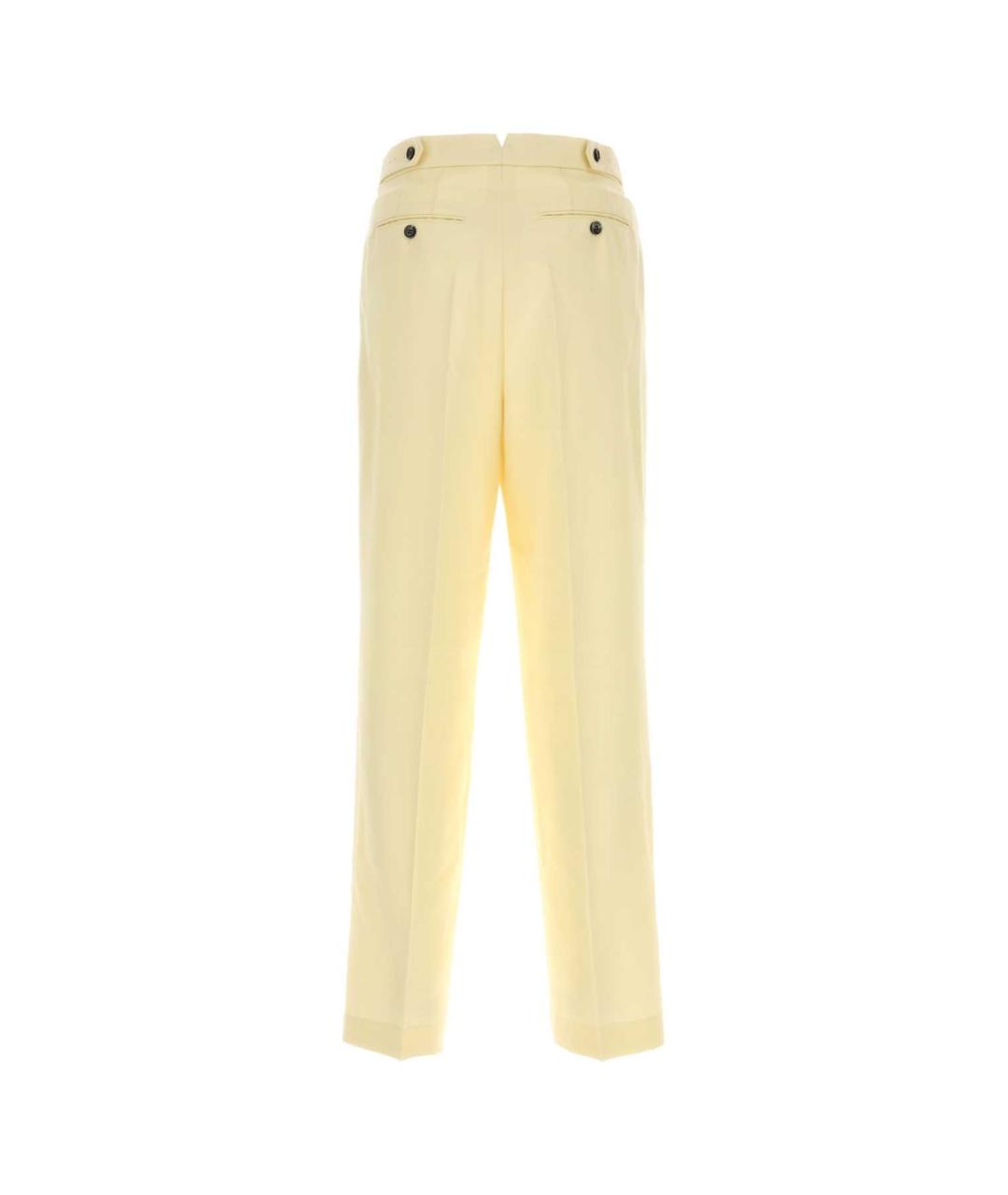 Ami Paris Желтые шерстяные прямые брюки, фото 2