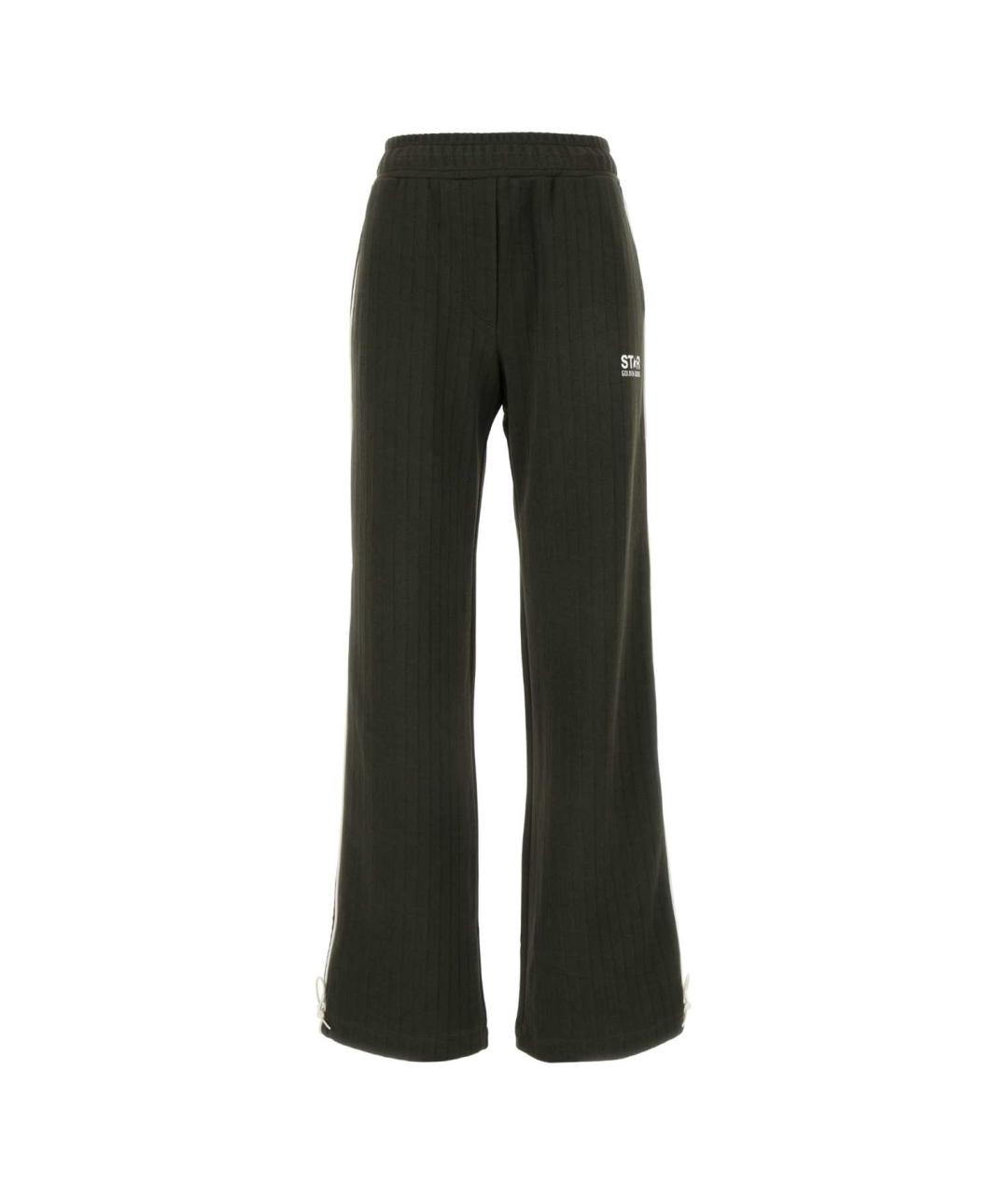 GOLDEN GOOSE DELUXE BRAND Зеленые полиэстеровые прямые брюки, фото 1