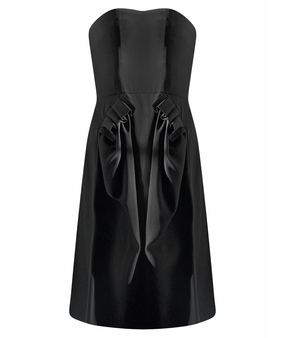 SAINT LAURENT Черное вискозное коктейльное платье, фото 1