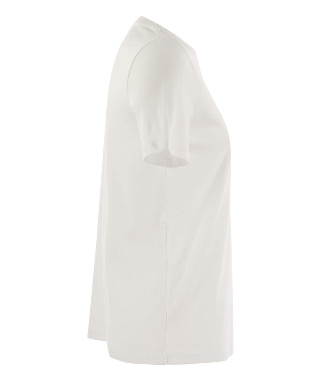 'S MAX MARA Белая хлопковая футболка, фото 3