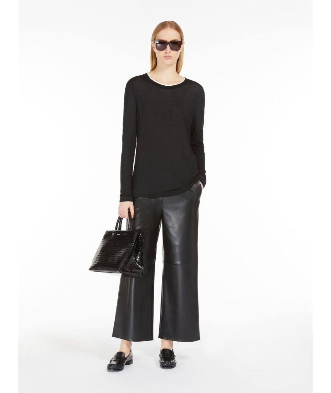 'S MAX MARA Черные прямые брюки, фото 4