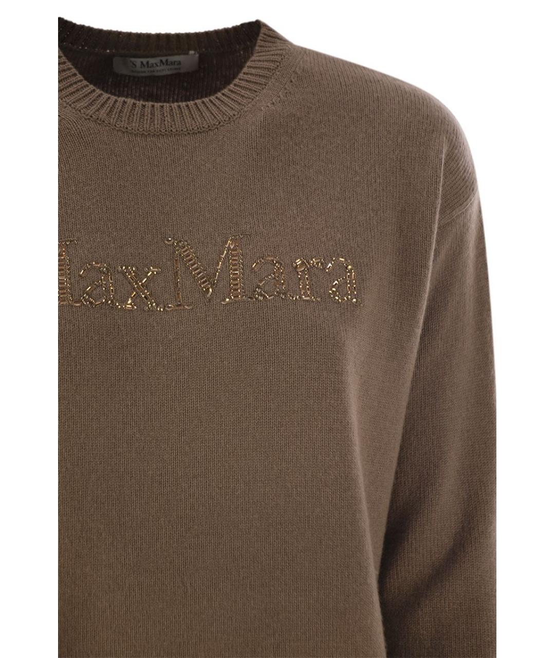 'S MAX MARA Коричневый кашемировый джемпер / свитер, фото 4