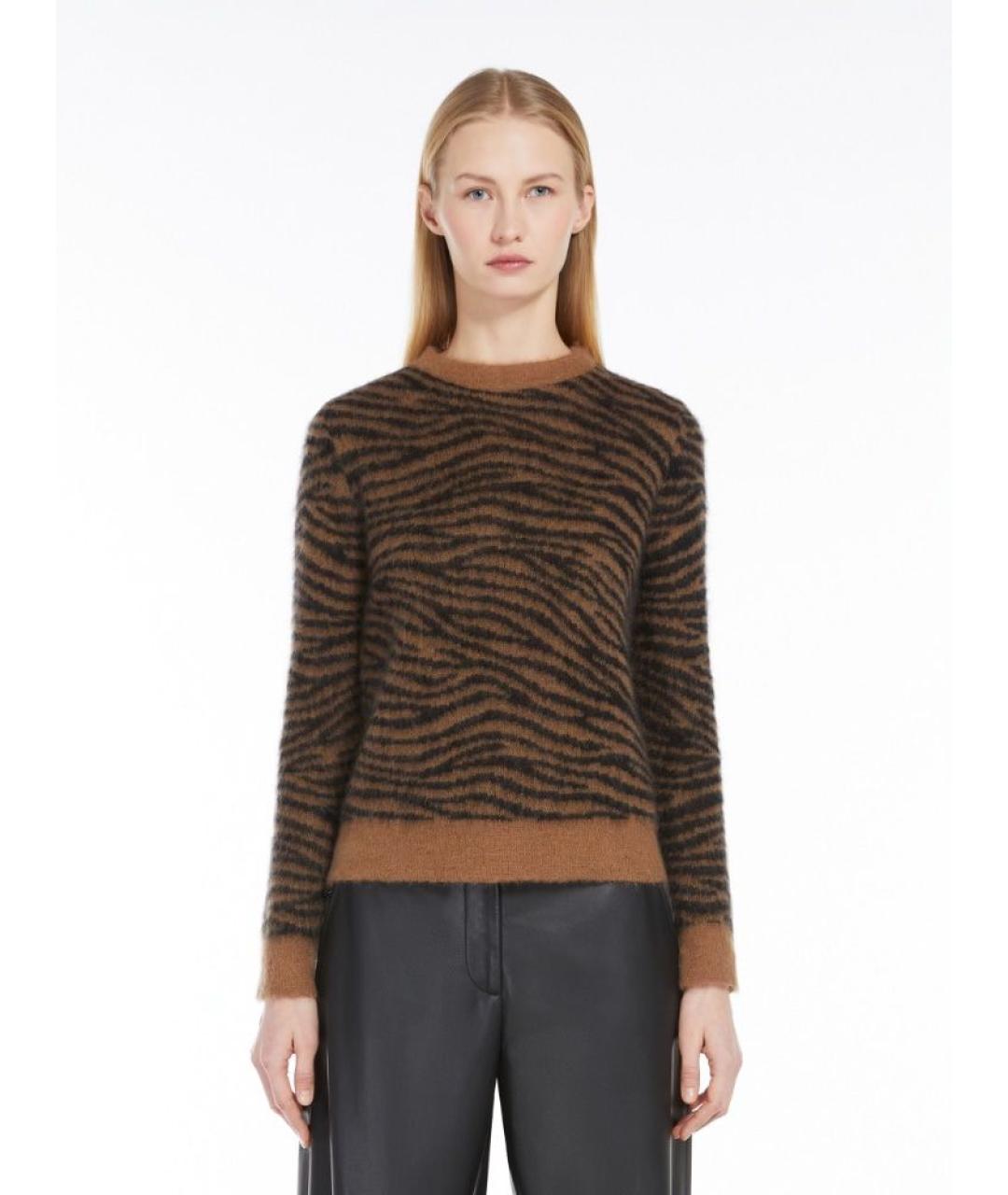 MAX MARA STUDIO Коричневый шерстяной джемпер / свитер, фото 2