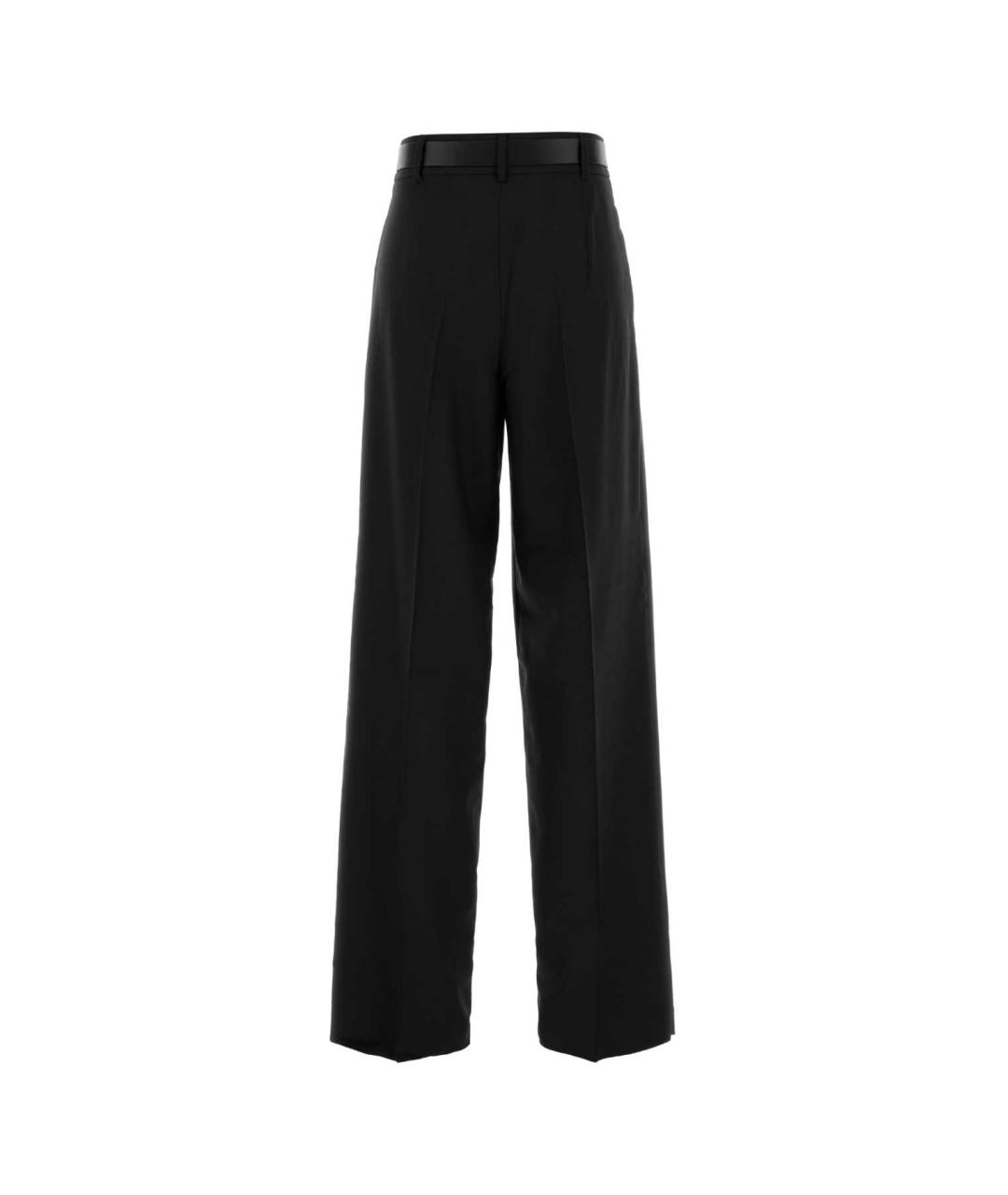 MAX MARA STUDIO Черные полиэстеровые прямые брюки, фото 2