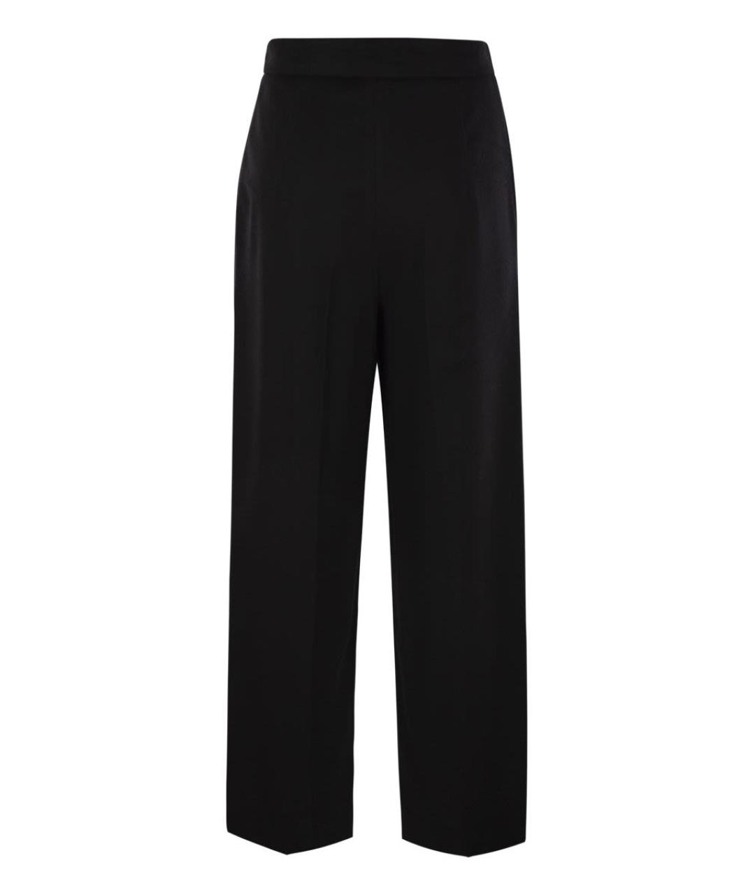 MAX MARA STUDIO Черные шерстяные прямые брюки, фото 2