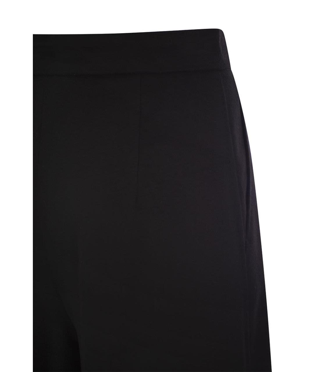 MAX MARA STUDIO Черные шерстяные прямые брюки, фото 4