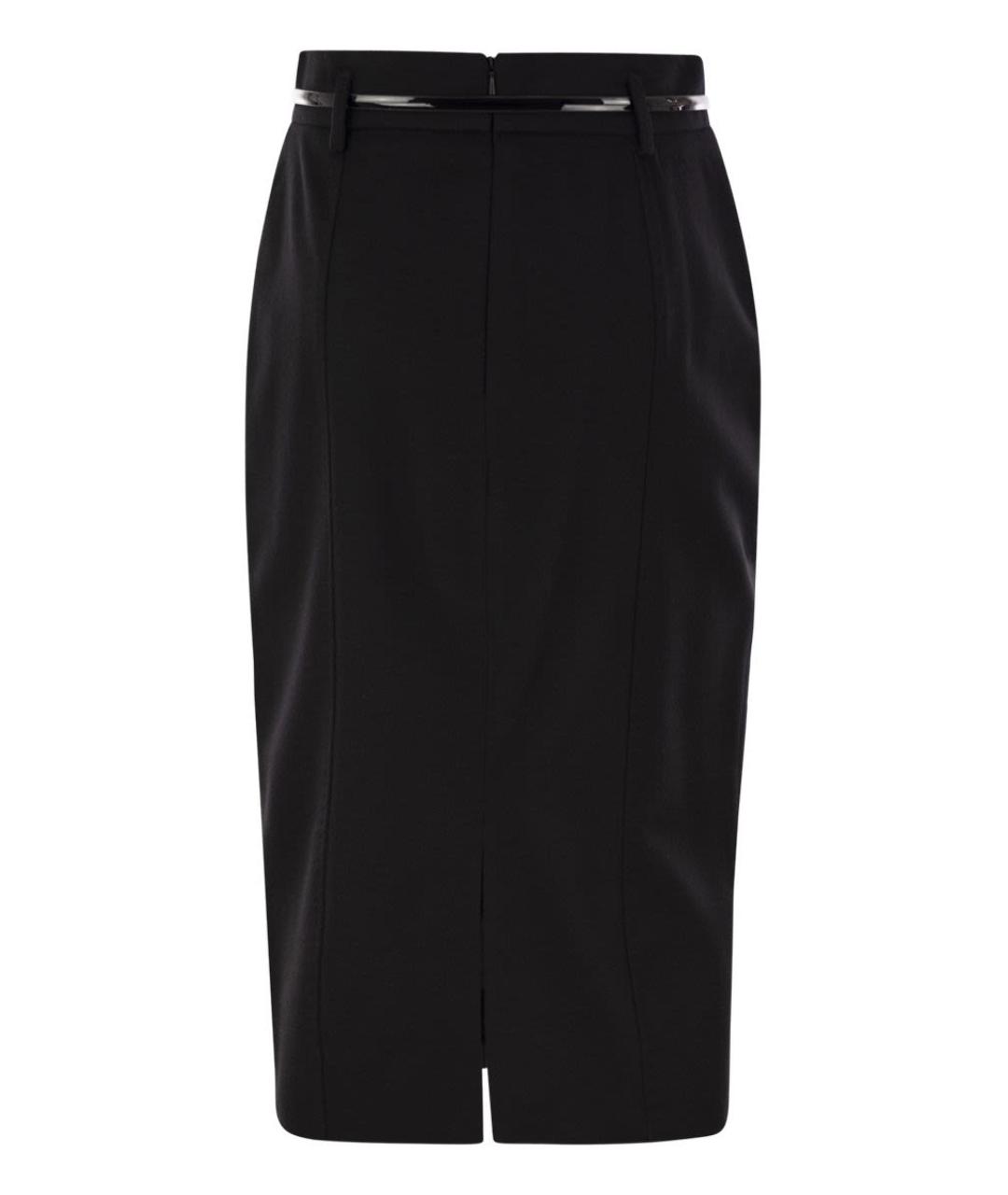 MAX MARA STUDIO Черная полиэстеровая юбка миди, фото 2