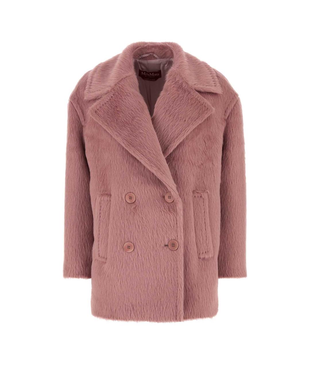 MAX MARA STUDIO Розовое шерстяное пальто, фото 1