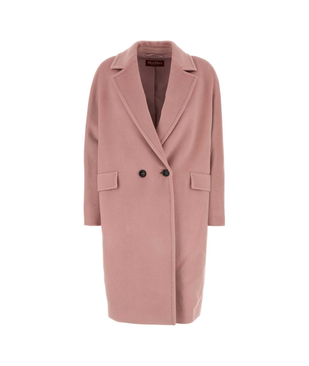 MAX MARA STUDIO Розовое шерстяное пальто, фото 1