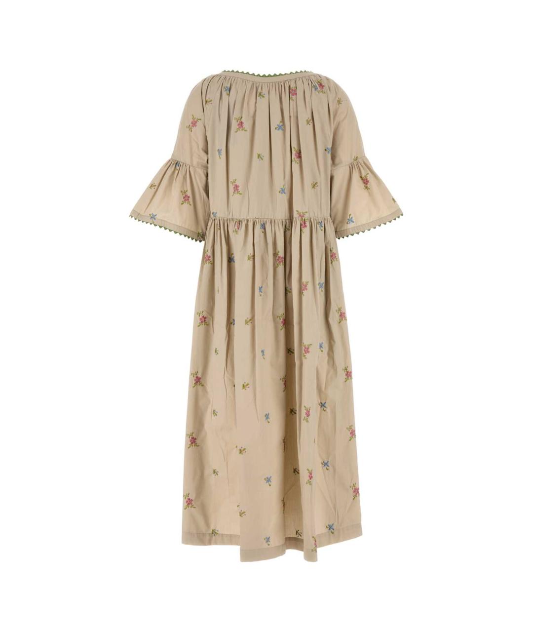 WEEKEND MAX MARA Бежевое хлопковое повседневное платье, фото 2