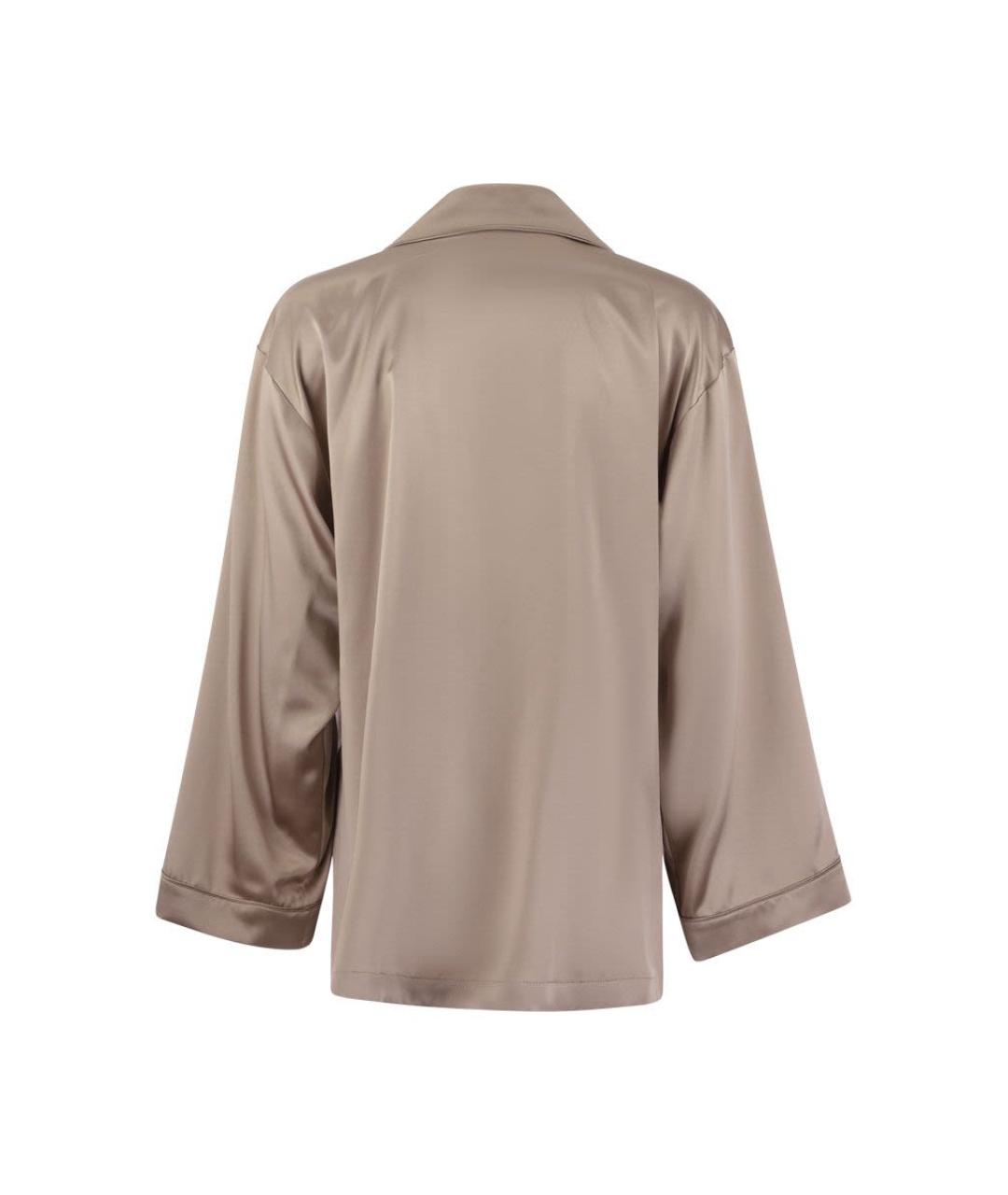 MAX MARA Бежевая шелковая рубашка, фото 2
