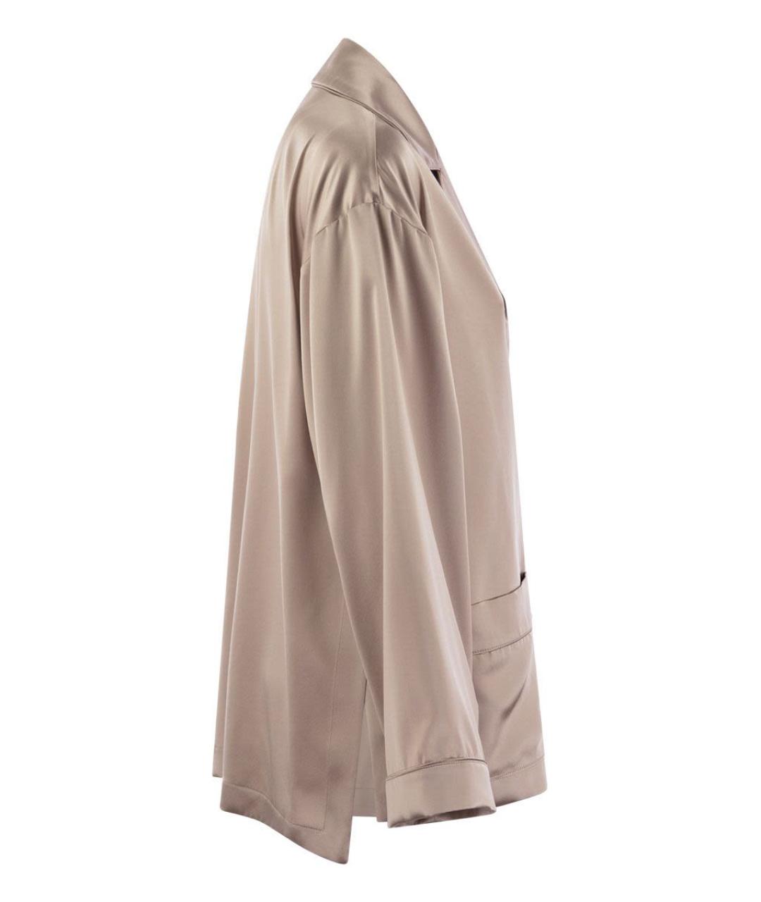 MAX MARA Бежевая шелковая рубашка, фото 3