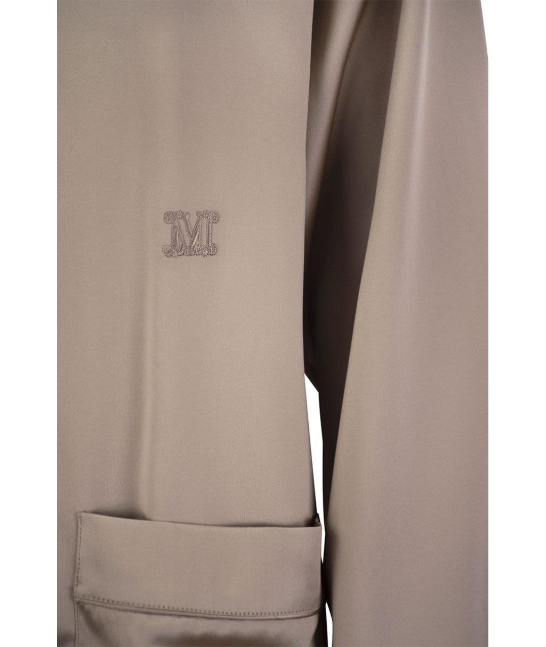 MAX MARA Бежевая шелковая рубашка, фото 4