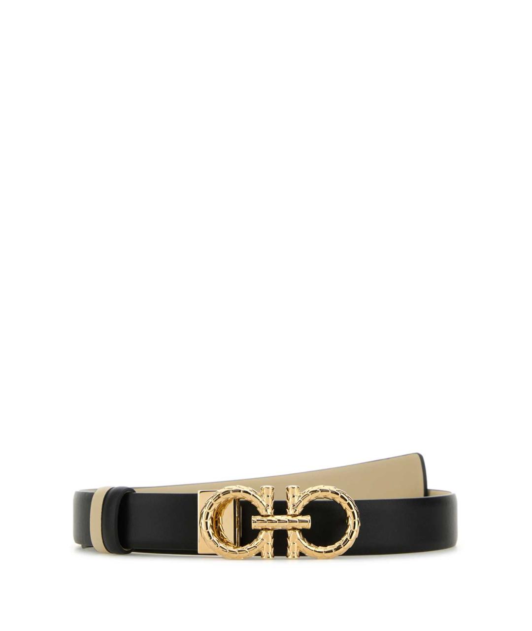 FERRAGAMO Черный кожаный ремень, фото 1