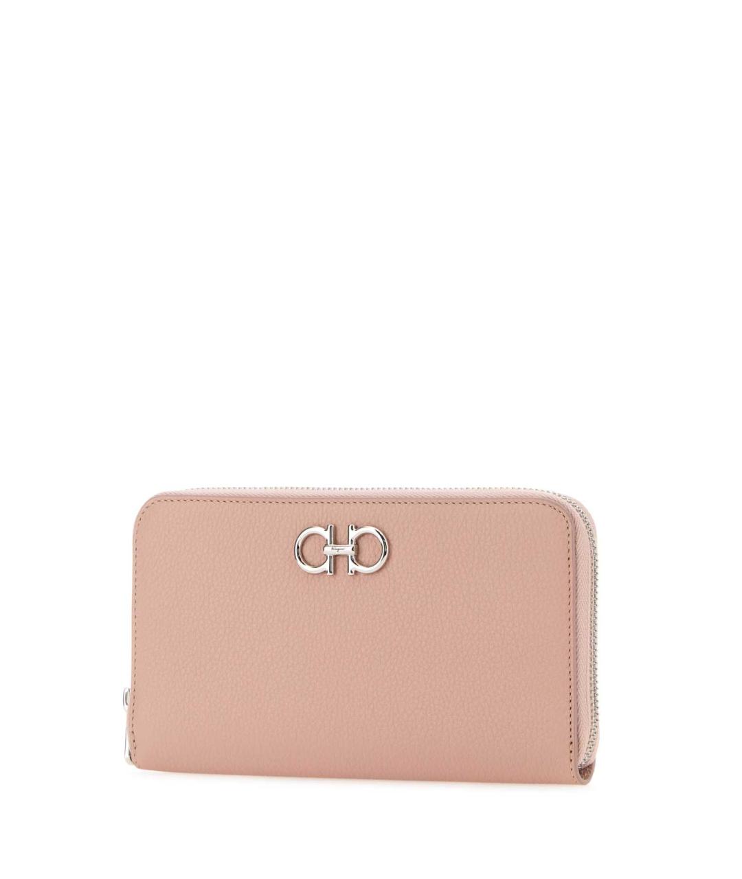 FERRAGAMO Розовый кожаный кошелек, фото 2