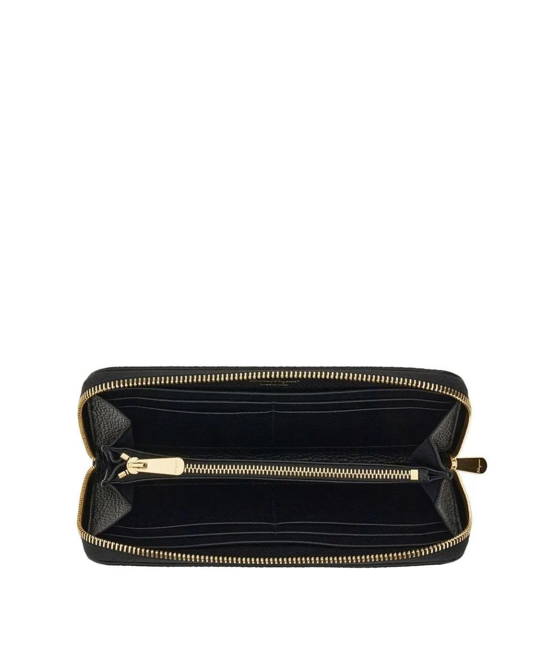 FERRAGAMO Черный кожаный кошелек, фото 4