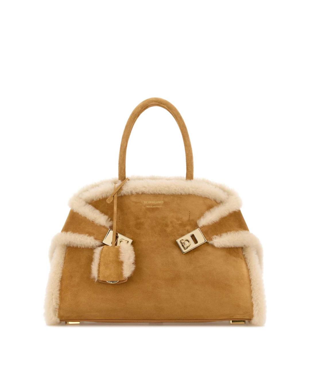 FERRAGAMO Бежевая кожаная сумка тоут, фото 1