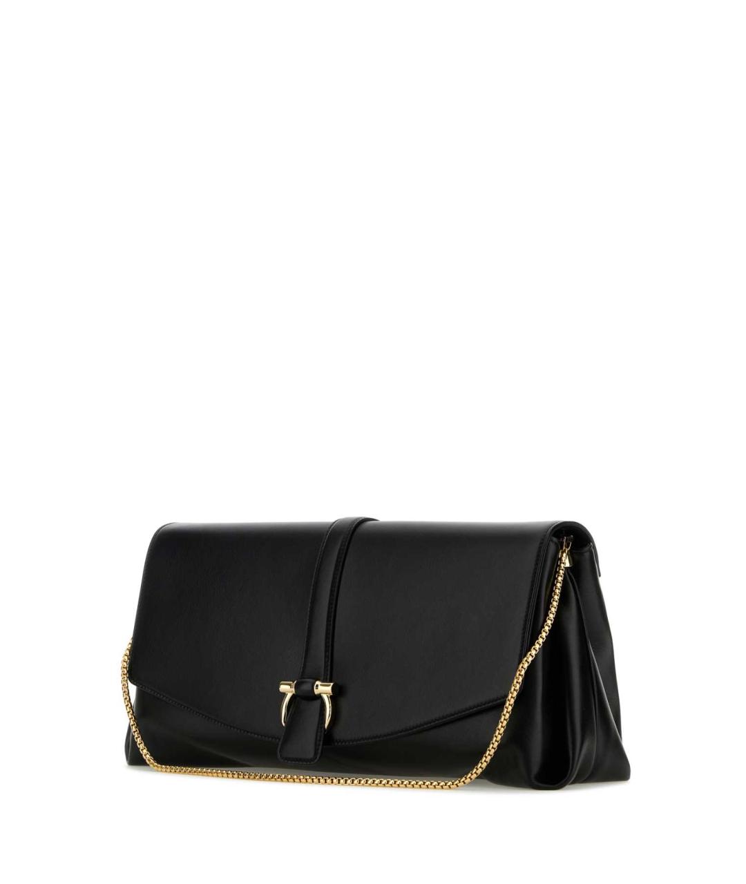 FERRAGAMO Черная кожаная сумка через плечо, фото 2