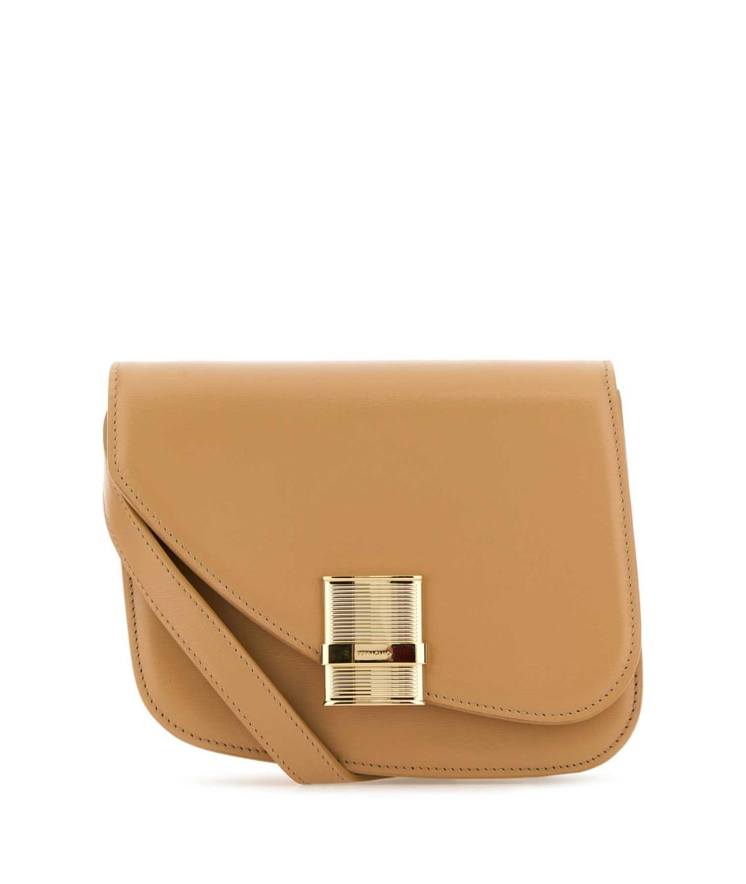 FERRAGAMO Бежевая кожаная сумка через плечо, фото 1